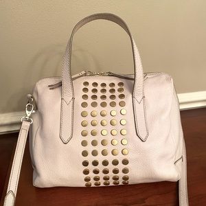 Fossil Sydney Satchel in Bone with Gold Studs (Limited Edition)